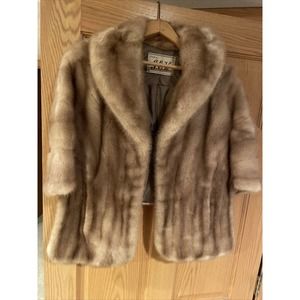 Vintage Brown Fur coat Shawl Wrap in original tayloring bag beautiful small